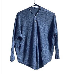 JOAN VASS Studio 1/2 Zip Pullover Sweater Top Sz S